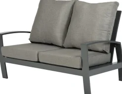 Tierra Outdoor Loungesofa Valencia 2-Sitzer Aluminium anthrazit