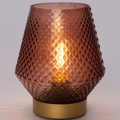 Tischleuchte bordeaux D 12 H 17 cm