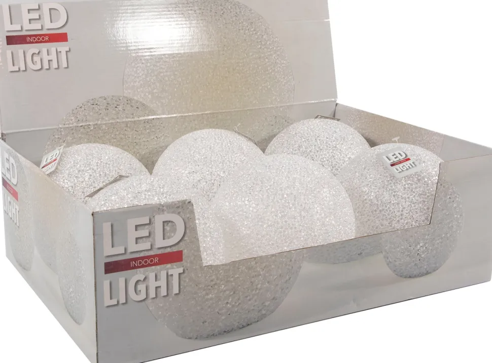 Tischleuchte Schneeball Eva weiß D 15 cm warmweiß