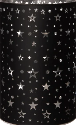 Tischleuchte schwarz Sterne D 10 H 15 cm