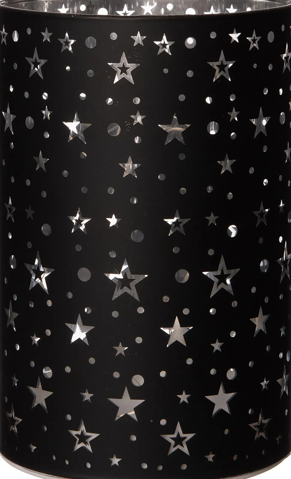 Tischleuchte schwarz Sterne D 10 H 15 cm