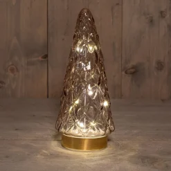 Tischleuchte Weihnachtsbaum rosa mit 10 LEDs warmweiß D 10,5 H 24,5 cm