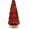 Tischleuchte Weihnachtsbaum bordeaux mit 10 LEDs warmweiß D 10,5 H 24,5 cm