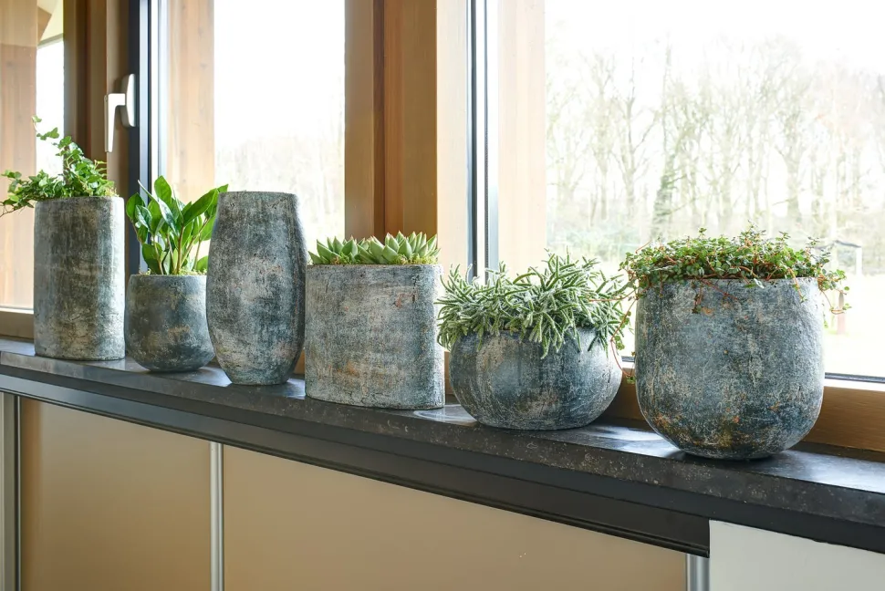 TS Blumentopf Amber 29 x 14 x 20 cm schwarz / braun