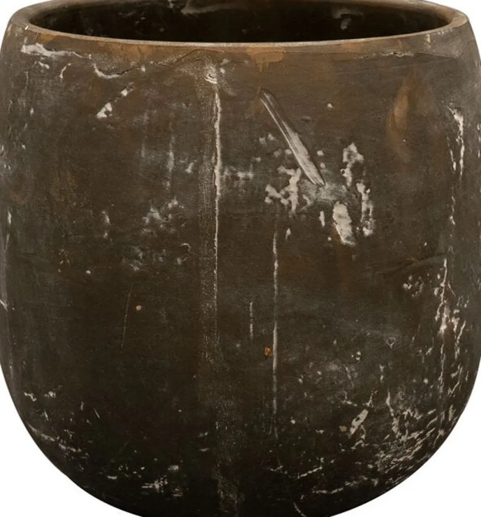 TS Blumentopf Amber D 20 cm H 19 cm schwarz / braun