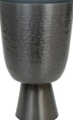 TS Blumentopf mit Fuß Lauren grau D 12 H 19 cm