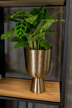 TS Blumentopf mit Fuß Lauren gold D 18 H 28 cm