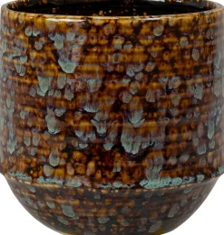 TS Blumentopf Noud braun / mint D 14 H 13 cm