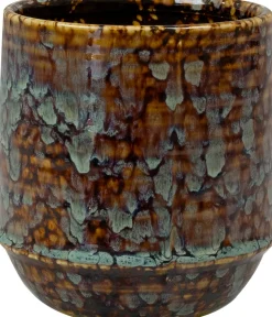 TS Blumentopf Noud braun / mint D 7 H 8 cm