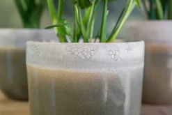 TS Blumentopf Tara grün / grau D 29 H 25 cm