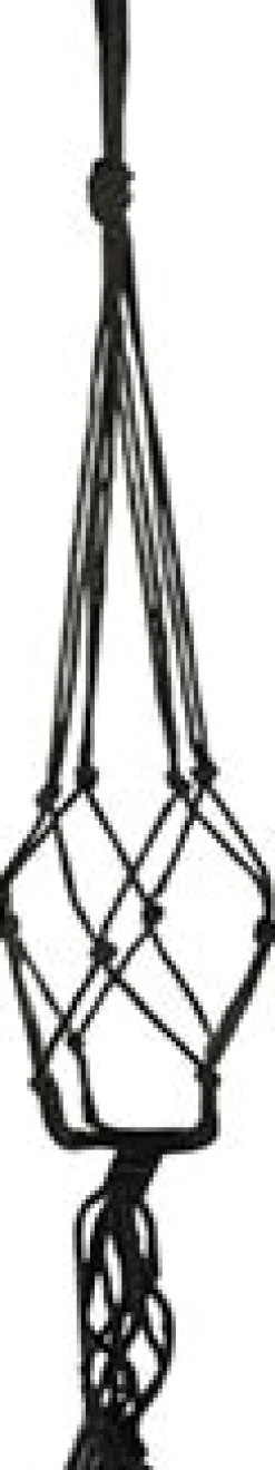 TS Makramee Blumenampel schwarz D 2 cm H 60 cm