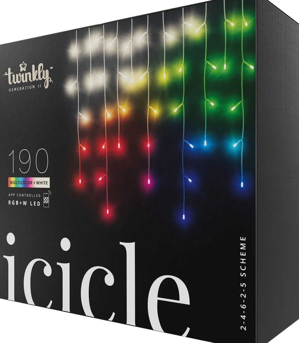 Twinkly Eisregen-Lichterkette mit App 190 LEDs bunt und warmweiß 5 m