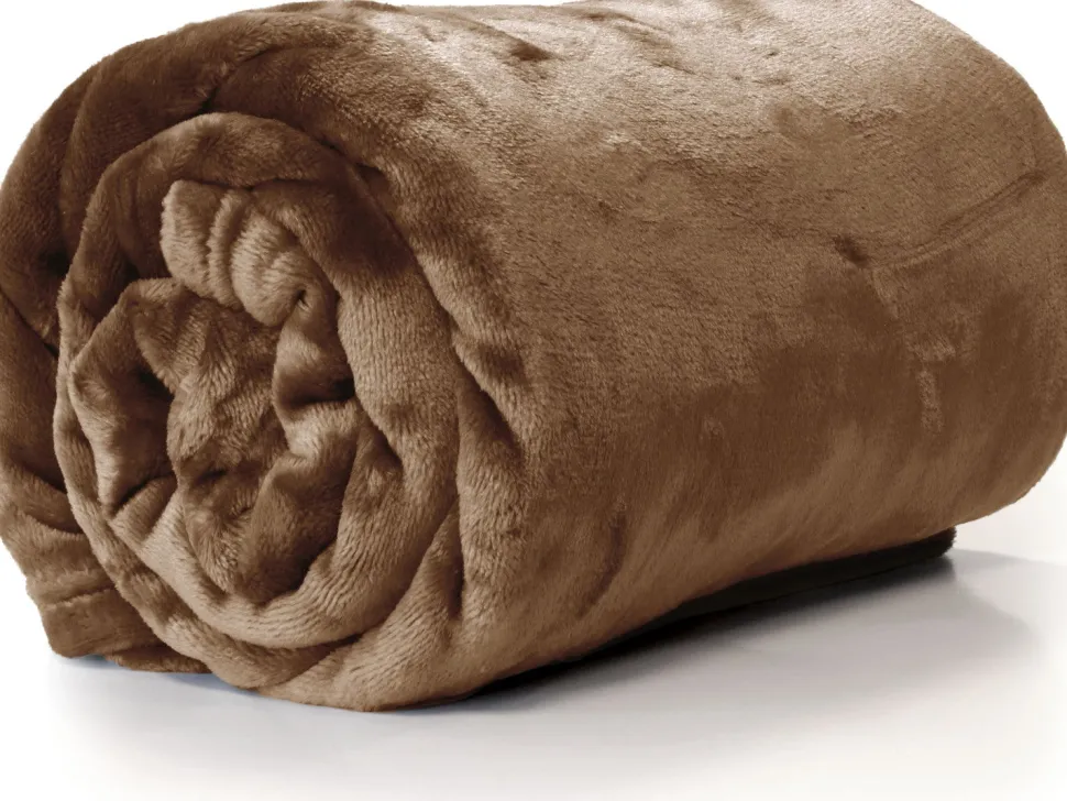 Unique Living Decke Enzo hellbraun 180 x 130 cm