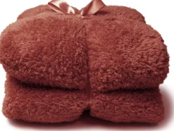 Unique Living Decke Teddy dunkelrot 150 x 200 cm