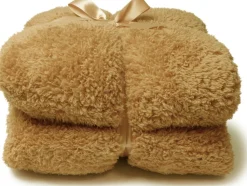 Unique Living Decke Teddy hellbraun 150 x 200 cm