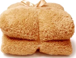 Unique Living Decke Teddy hellbraun 150 x 200 cm