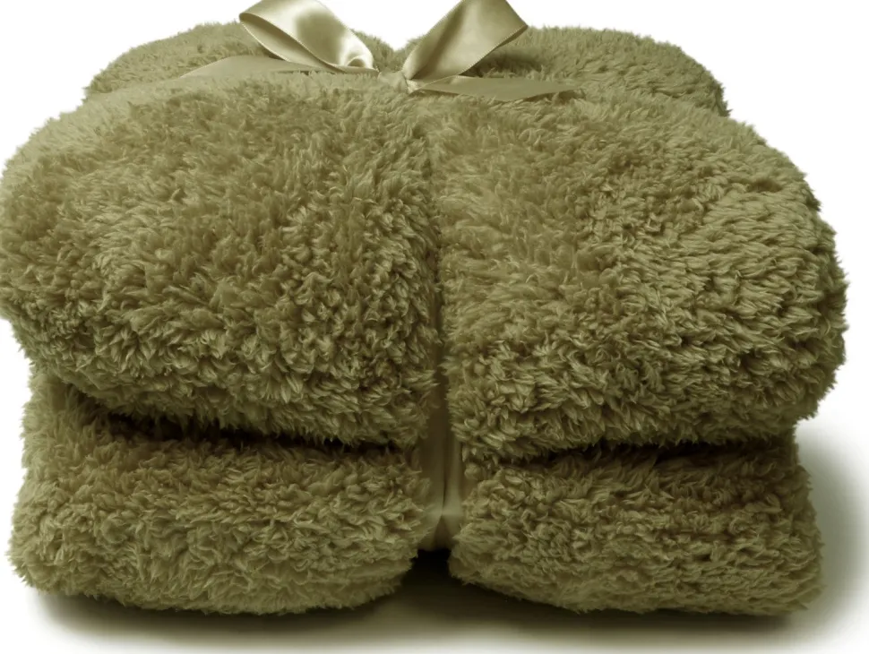 Unique Living Decke Teddy grün 150 x 200 cm