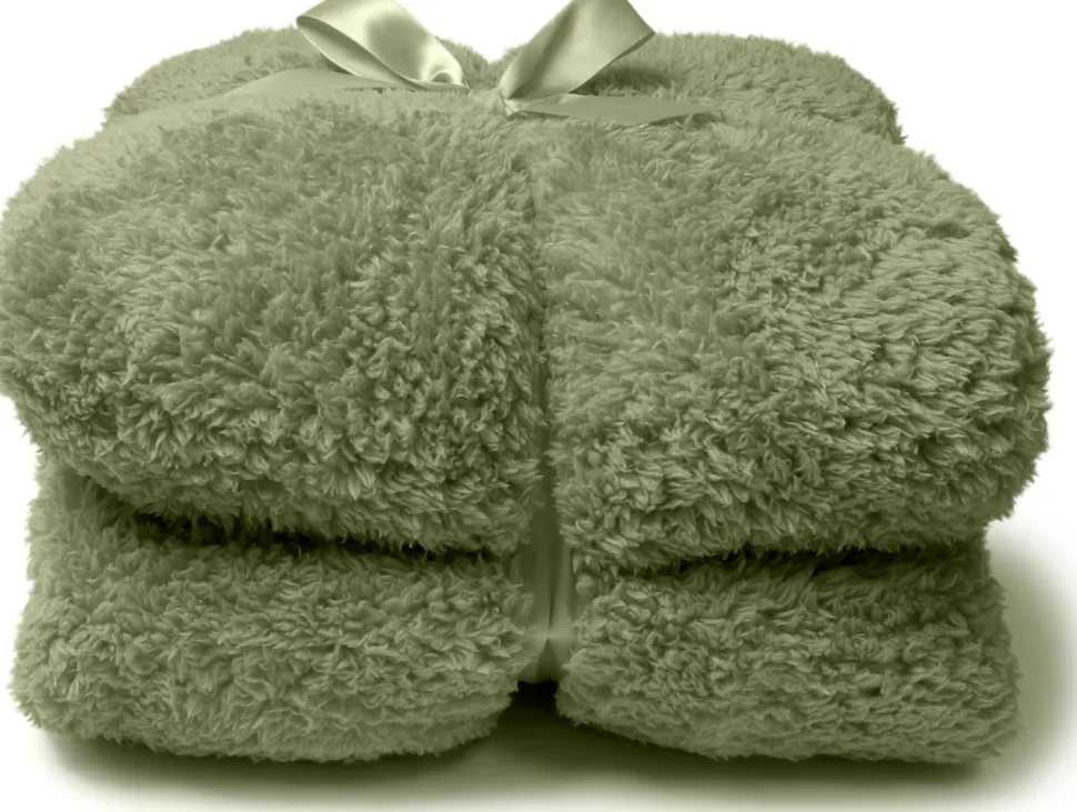 Unique Living Decke Teddy hellgrün 150 x 200 cm