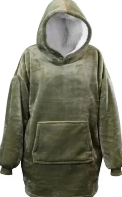 Unique Living Deckenpulli mit Kapuze olivgrün onesize