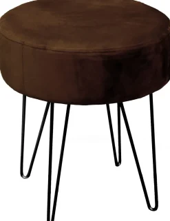 Unique Living Hocker Davy dunkelbraun D 40 H 35 cm