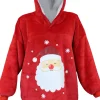 Unique Living Hoodie Deckenpulli mit Kapuze Weihnachtsmann rot onesize