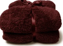 Unique Living plaid Teddy dunkelrot 150 x 200 cm