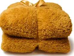 Unique Living Plaid Teddy gelb 150 x 200 cm