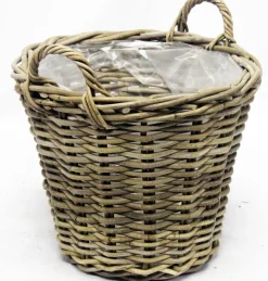 Van der Leeden Pflanzkorb hoch mit Henkeln D 42 cm H 32 cm