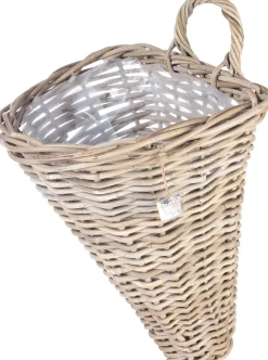 Van der Leeden Wand-Pflanzkorb Rattan 35 x 30 x 42 cm