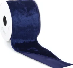 Vivant Weihnachtsband Velvet blau 300 x 7 cm