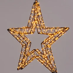 Weihnachtsanhänger 3D Stern schwarz mit 1200 LEDs wit D 56 H 5 cm