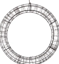 Weihnachtsanhänger Kranz schwarz mit 1200 LEDs warmweiß D 56 cm