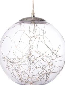 Weihnachtsanhänger Kugel klar mit 125 LEDs warmweiß D 25 cm