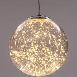 Weihnachtsanhänger Kugel klar mit 125 LEDs warmweiß D 25 cm