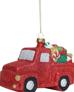 Weihnachtsbaumschmuck Fahrzeug Truck rot 12 x 6 x 7 cm