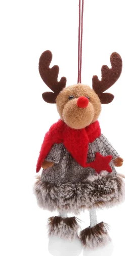 Weihnachtsbaumschmuck Geweven Rentier mehrfahrbig 4 x 4 x 17 cm