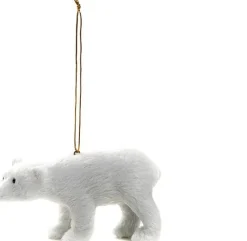 Weihnachtsbaumschmuck Polartier Eisbör weiß 11 x 9 x 8 cm