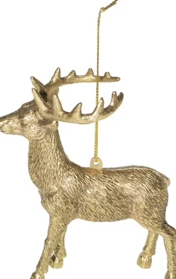 Weihnachtsbaumschmuck Rentier gold 13 x 11 x 6 cm