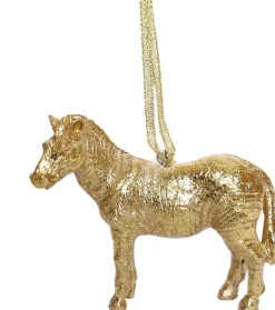 Weihnachtsbaumschmuck Safaridier Zebra gold 9 x 3 x 10 cm