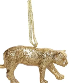 Weihnachtsbaumschmuck Safaridier Leopard gold 9 x 3 x 10 cm