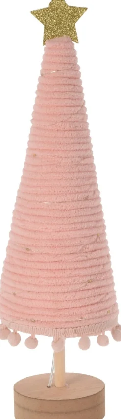 Weihnachtsdeko Baum Cosy rosa mit 20 LEDs warmweiß D 11 H 38 cm