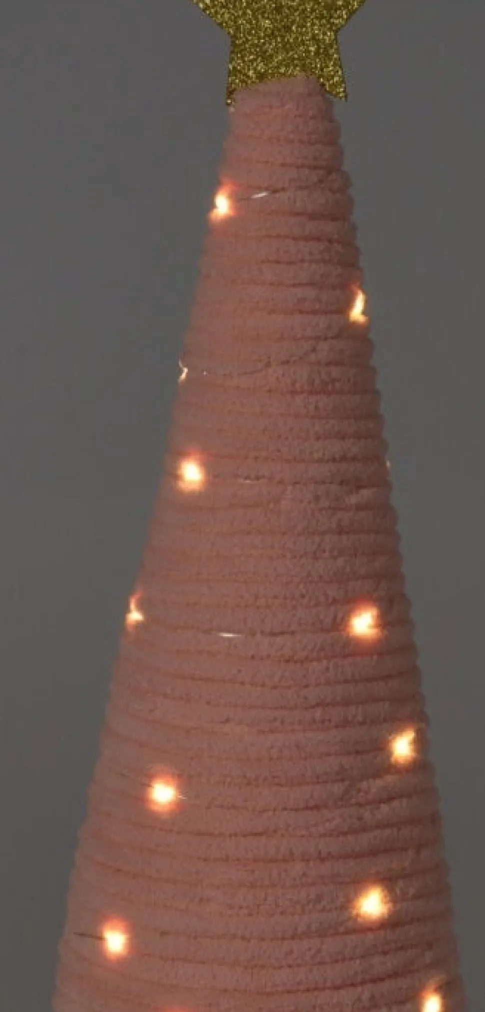 Weihnachtsdeko Baum Cosy rosa mit 20 LEDs warmweiß D 11 H 38 cm