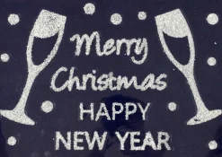 Weihnachtsdeko Fenster-Sticker Merry Christmas Happy New Year weiß 40 x 28,5 cm