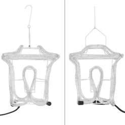 Weihnachtsdeko Laterne mit 144 LEDs warmweiß 22,5 x 22,5 x 41 cm