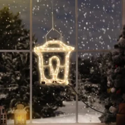 Weihnachtsdeko Laterne mit 144 LEDs warmweiß 22,5 x 22,5 x 41 cm