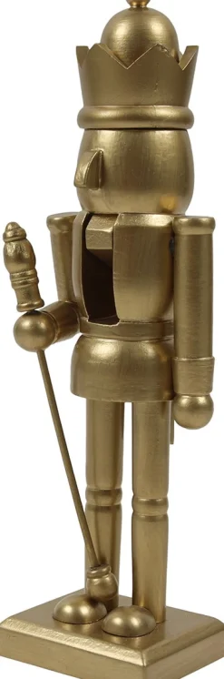 Weihnachtsdeko Nussknacker gold 8,5 x 6,5 x 25,5 cm