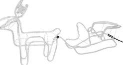 Weihnachtsdeko Rentier mit Schlitten 324 LEDs warmweiß 145 x 21 x 45 cm