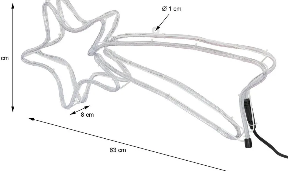 Weihnachtsdeko Stern mit 144 LEDs warmweiß 63 x 8 x 28 cm