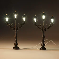 Weihnachtsdorf Laternen mit LED Beleuchtung H 11 cm 2 St.