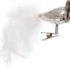 Weihnachtsschmuck Vogel mit Clip 18 cm silber